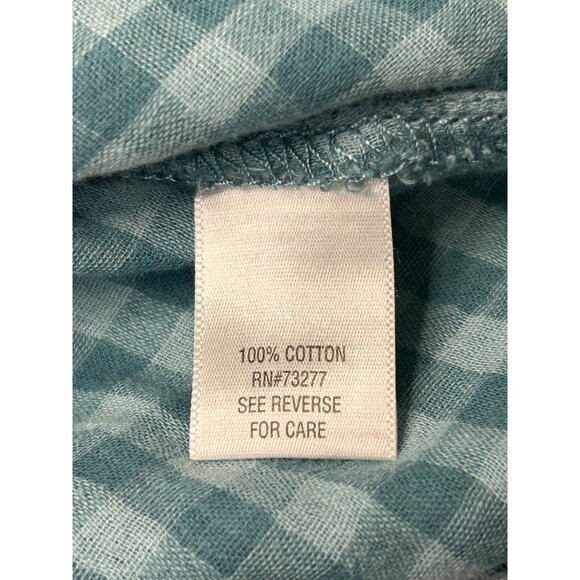 Sonoma Life + Style Women’s M Teal Plaid Flannel Button Down Shirt Long Sleeve - Picture 4 of 9